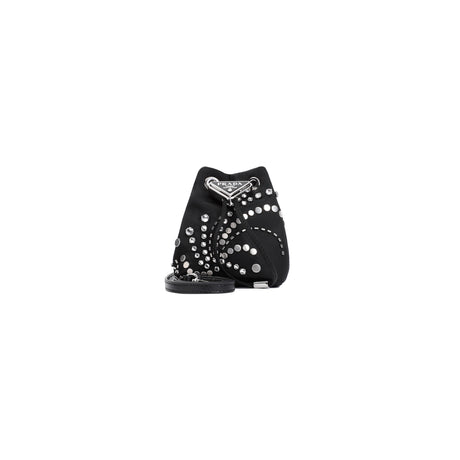 PRADA Mini Luxury Pouch Handbag with Crystal Accents