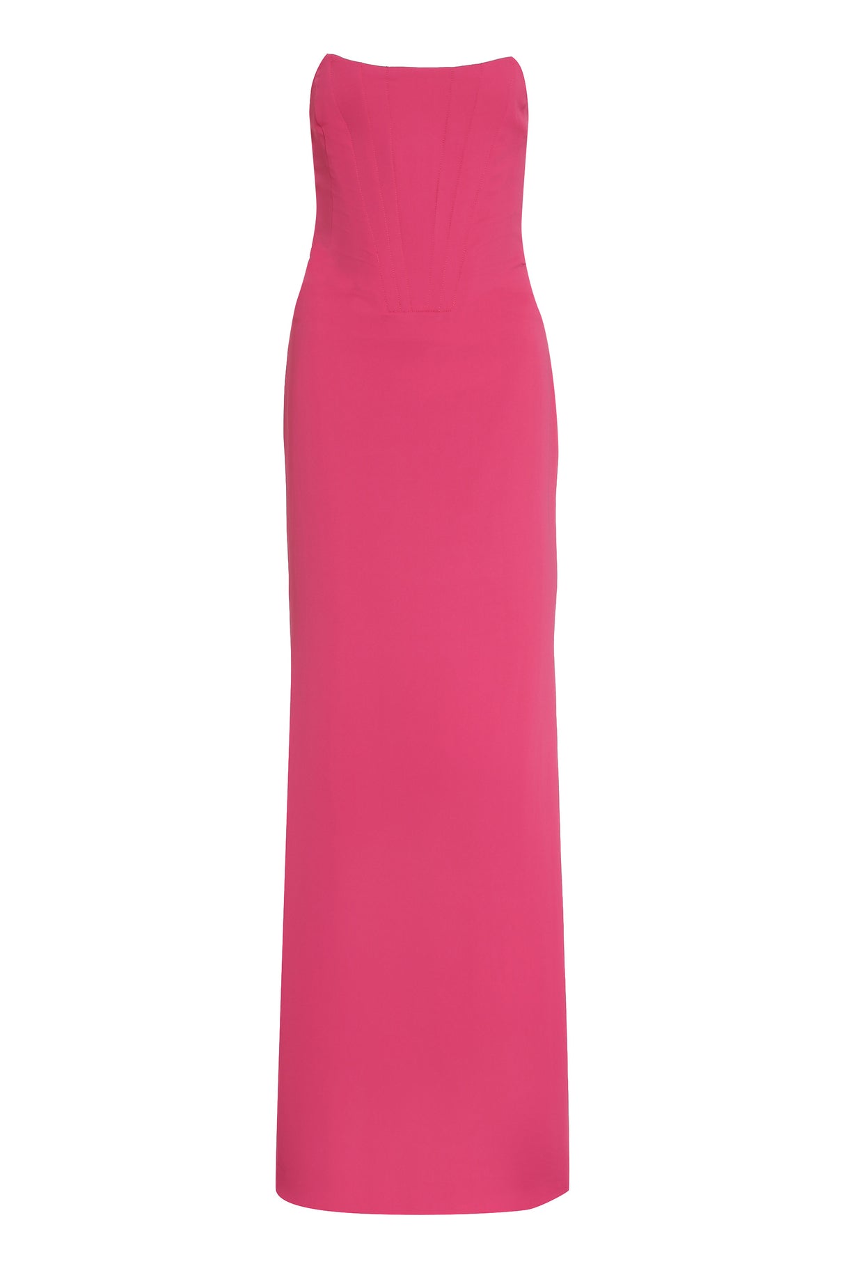 Fuchsia Corset Dress with Back Train for Women - SS23 Collection
