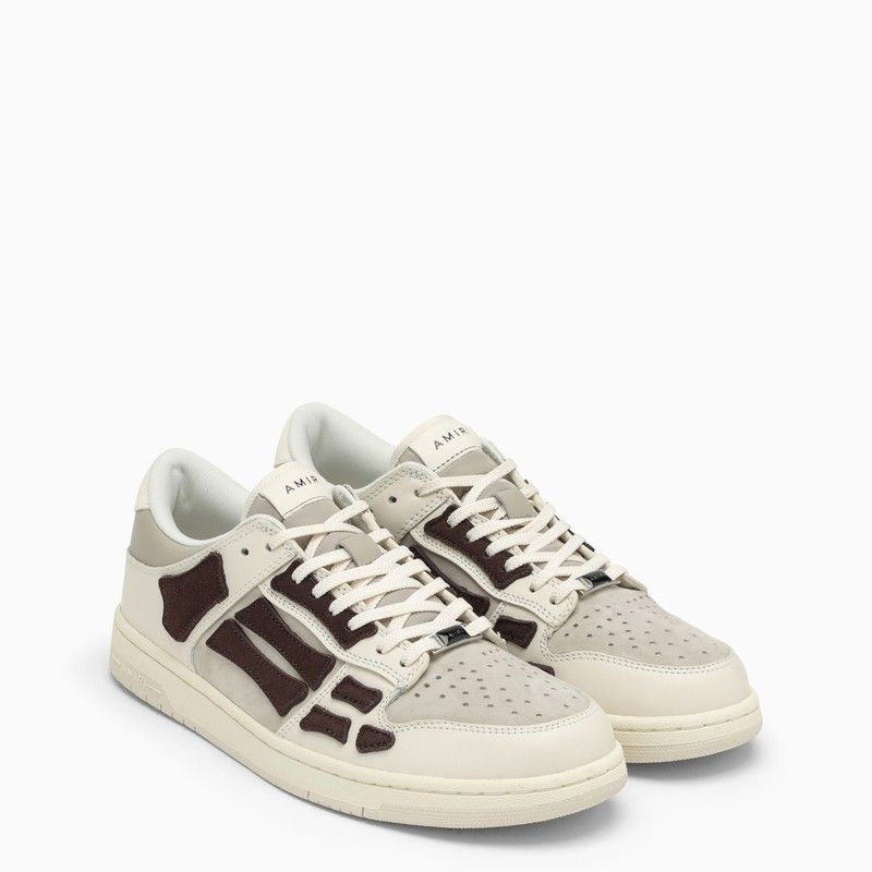 AMIRI Beige and Brown Leather Low Top Trainers for Men