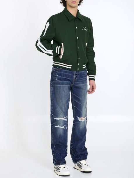 Trendy Men's Green Wool and Nylon Bones Jacket for SS24
