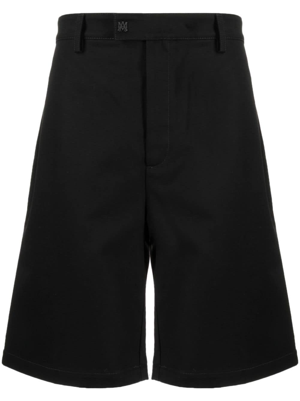 AMIRI Men's Black Cotton Shorts with Embroidered Logo