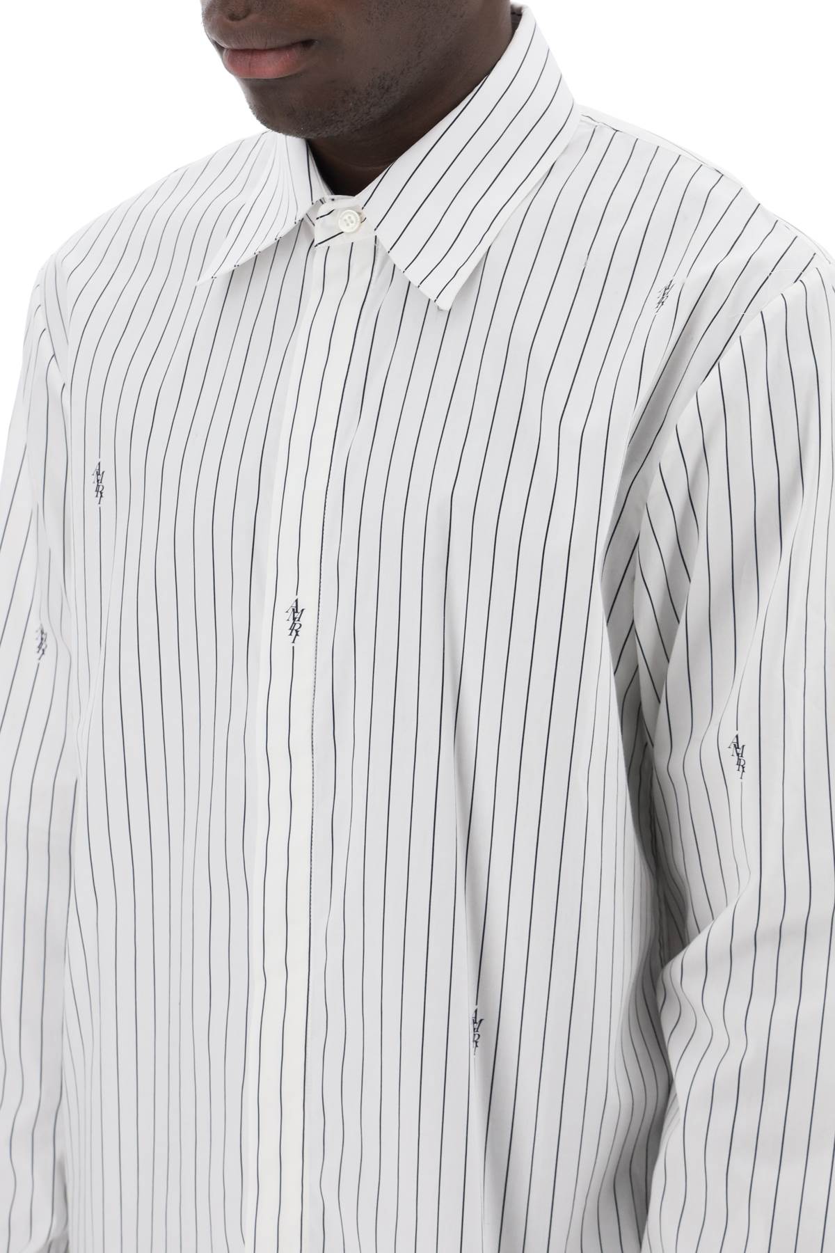 AMIRI Men's Striped Shirt with Staggered Logo - SS24 Collection