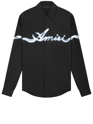 Black AMIRI Smoke Shirt for Men in Regular Fit