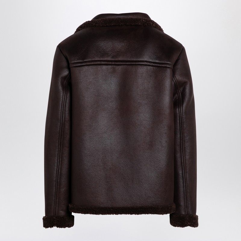 A.P.C. Men's Classic Faux Leather Jacket with Faux Fur Lining