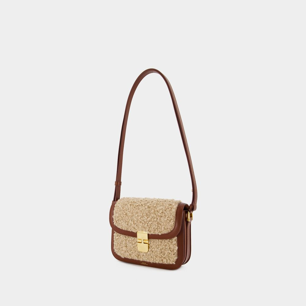 A.P.C. Elegant Mini Calfskin Crossbody in Brown