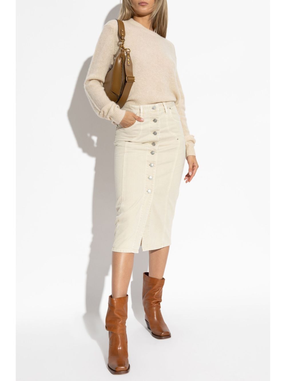 ISABEL MARANT Round Neck Sweater in Creamy Neutral