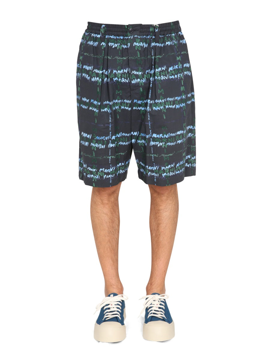 MARNI Logo Print Bermuda Shorts for Men