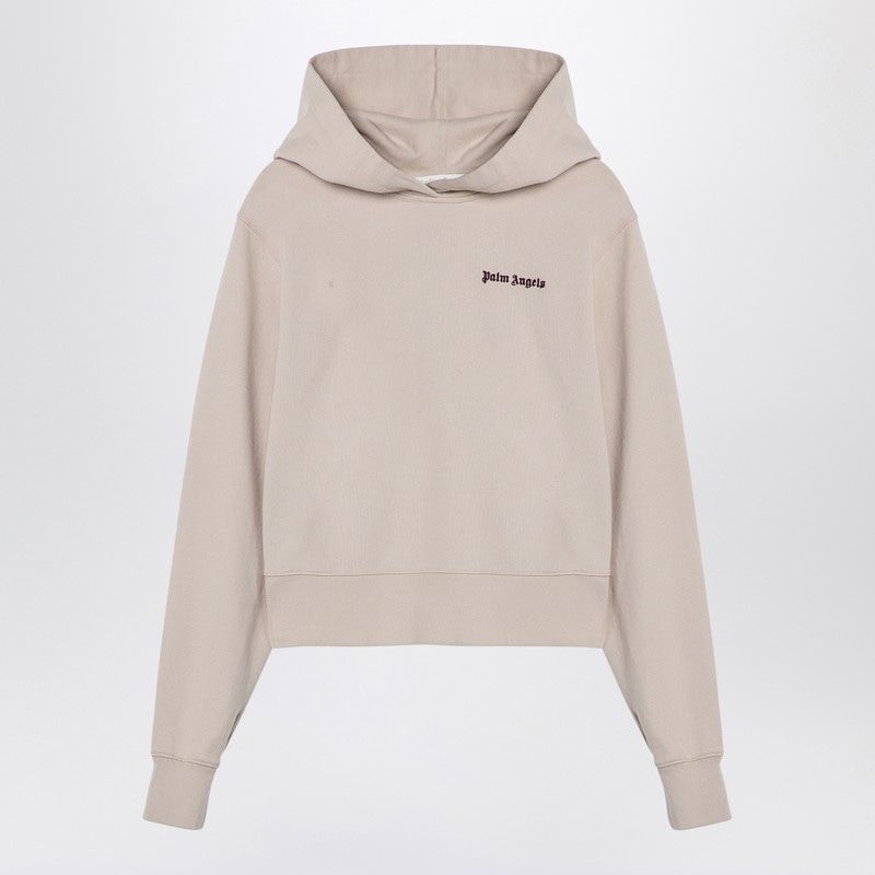 PALM ANGELS Logo Hoodie in Light Beige for Women