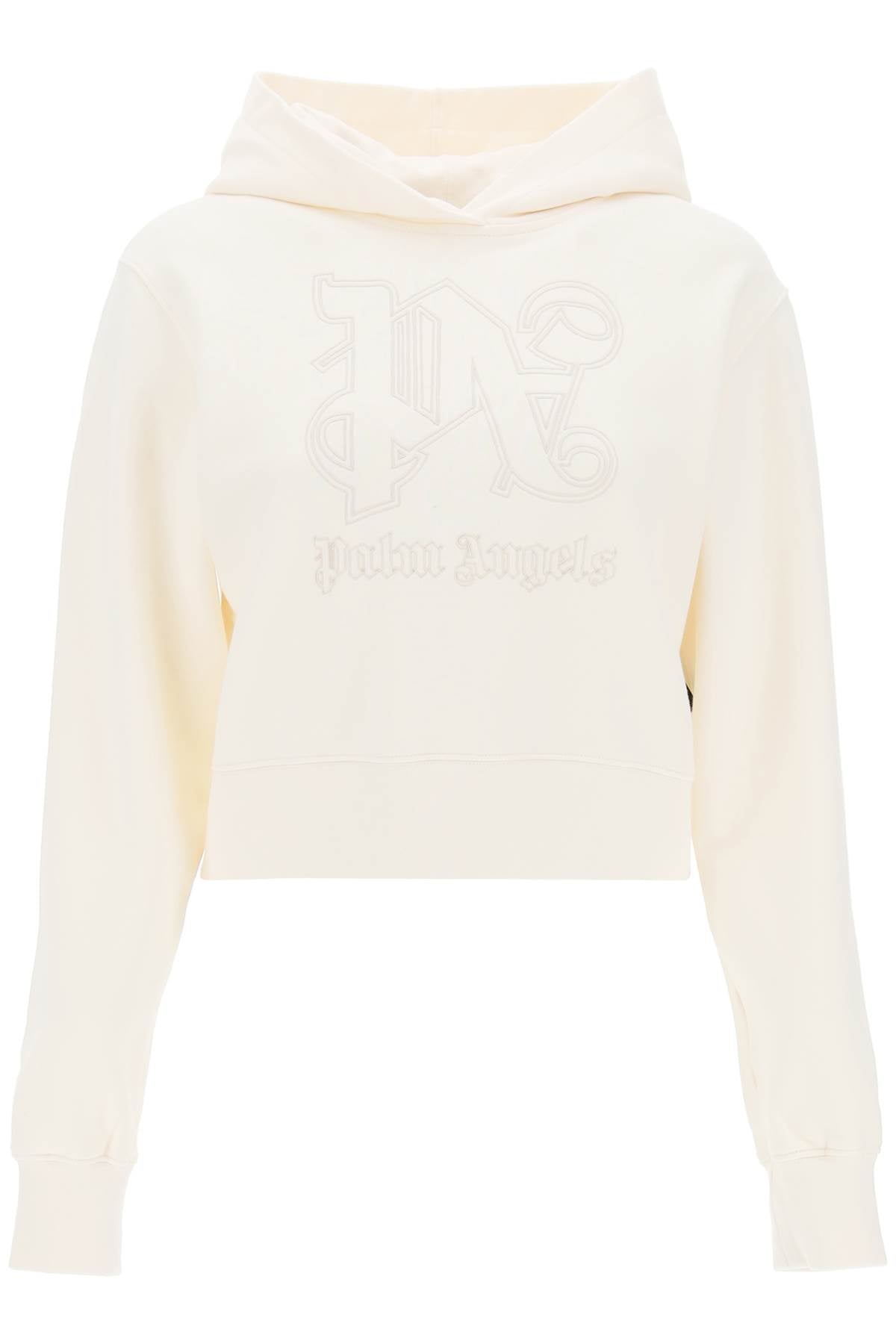 PALM ANGELS Monogram Embroidered Cropped Hoodie for Women's SS24 Season