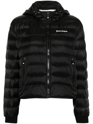 PALM ANGELS Women's Black Quilted Hooded Jacket for SS24