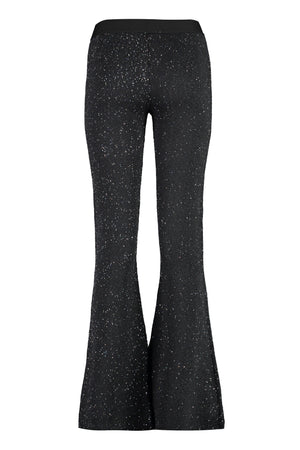 PALM ANGELS Black Flared Trousers with Sequin Details for Women