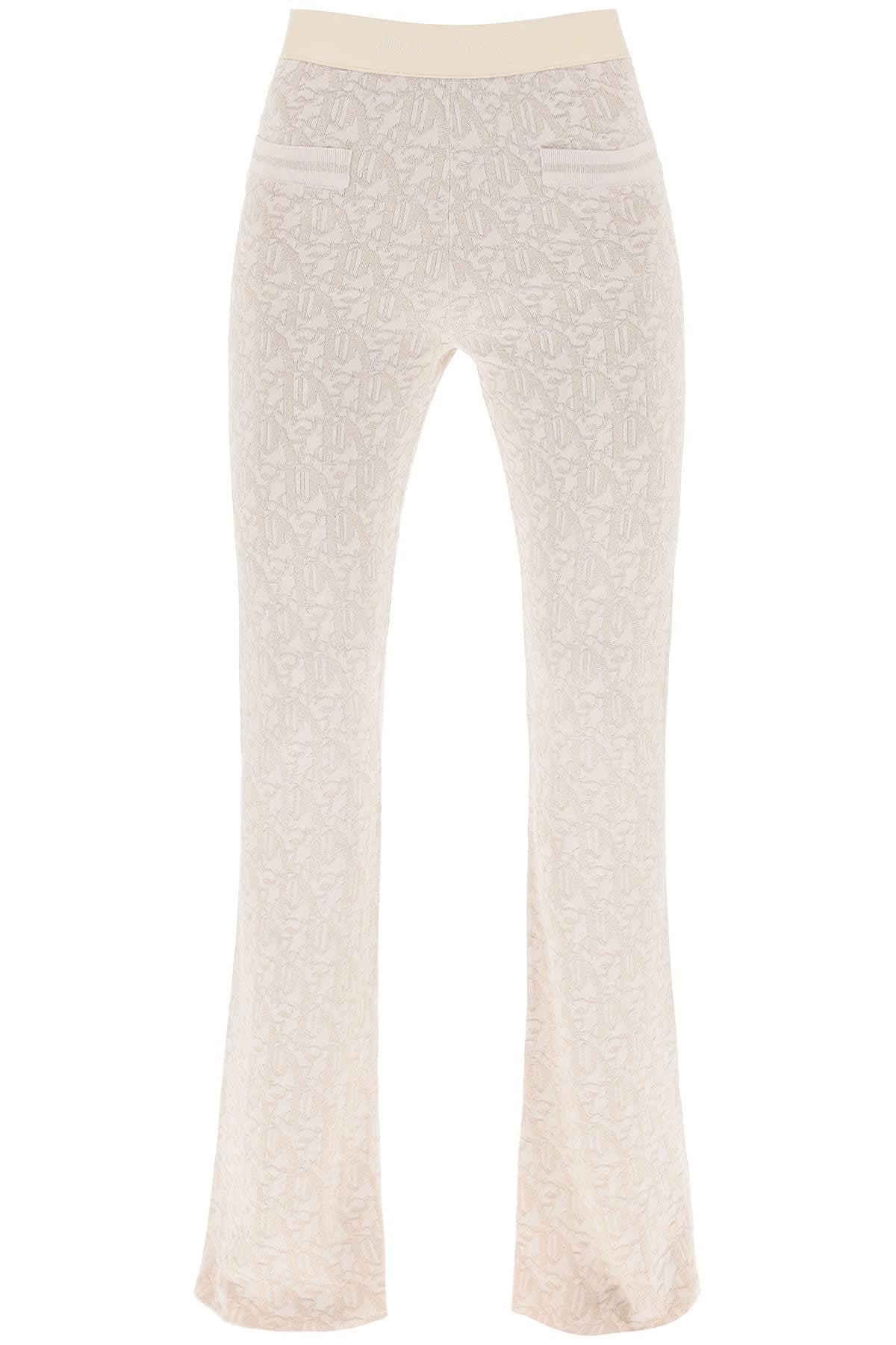 PALM ANGELS Striped Knit Trousers with Metallic Detailing