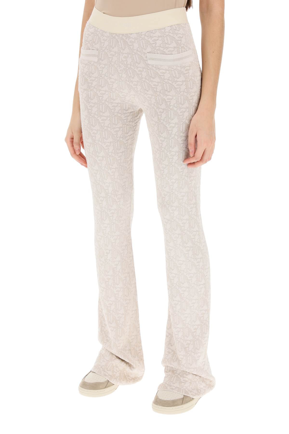 PALM ANGELS Striped Knit Trousers with Metallic Detailing