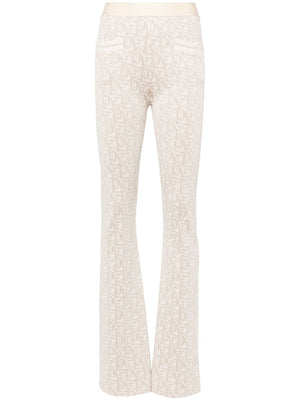 PALM ANGELS LIGHT BEIGE FLARED Knit TROUSERS