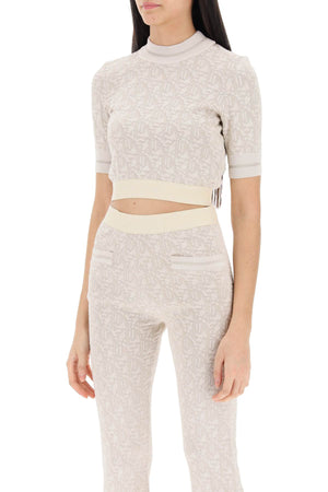 PALM ANGELS Feminine and Fun Cropped Knit Top in Mixed Colors