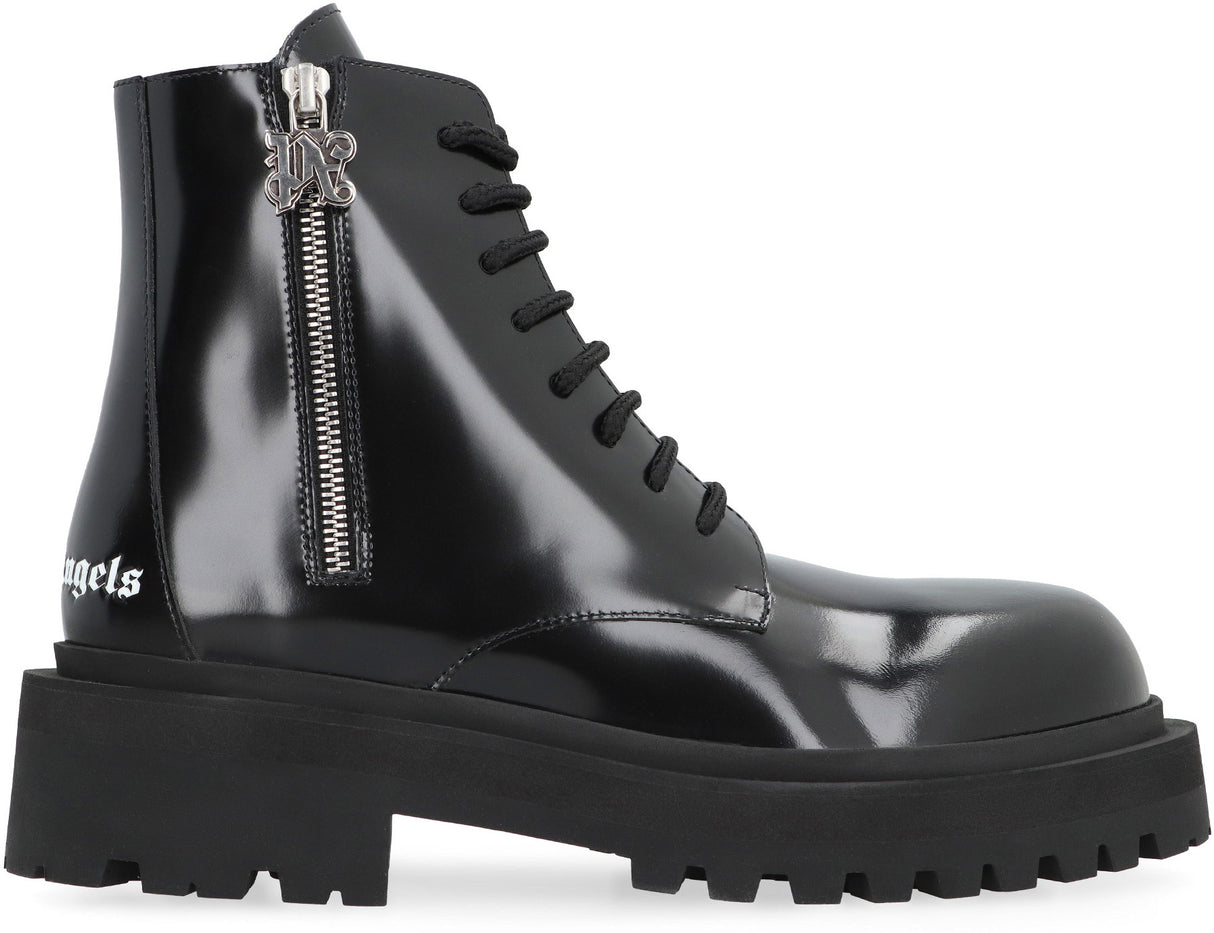 Giày Boots Dây Cột da Màu Đen cho Nữ - FW23