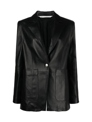 PALM ANGELS Chic Leather Track Blazer