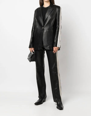 PALM ANGELS Chic Leather Track Blazer