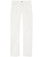 PALM ANGELS White Jeans with Gold Metal Details for Women