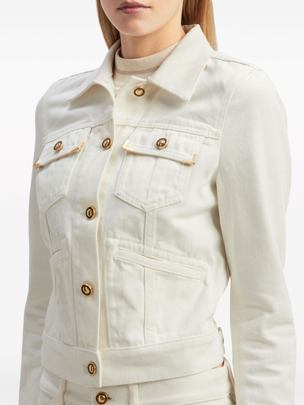 PALM ANGELS Off-White Jacket with Gold-Tone Buttons