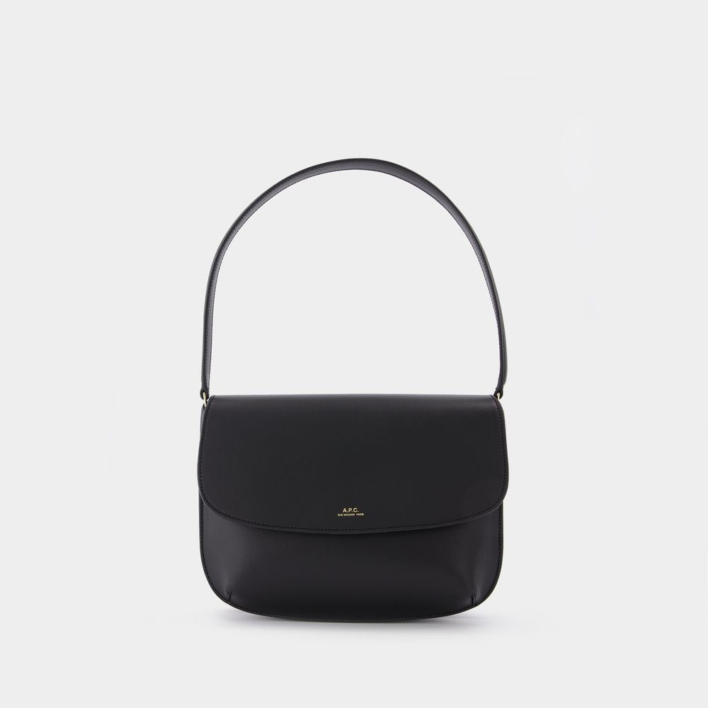 حقيبة كتف سوداء بتصميم باريسي كلاسيكي للنساء