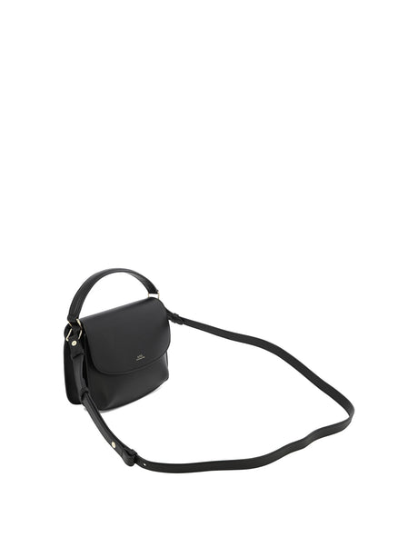 A.P.C. Classic Mini Black Leather Shoulder Bag for Women - Fall/Winter 2024