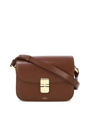 A.P.C. Winter 2024 Women's Grace Small Brown Leather Crossbody Bag