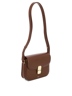 A.P.C. Winter 2024 Women's Grace Small Brown Leather Crossbody Bag