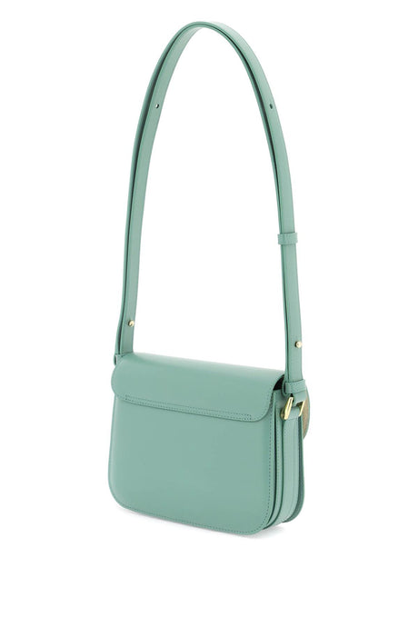 A.P.C. Grace Small Green Leather Crossbody Bag with Gold-Tone Accents and Adjustable Strap