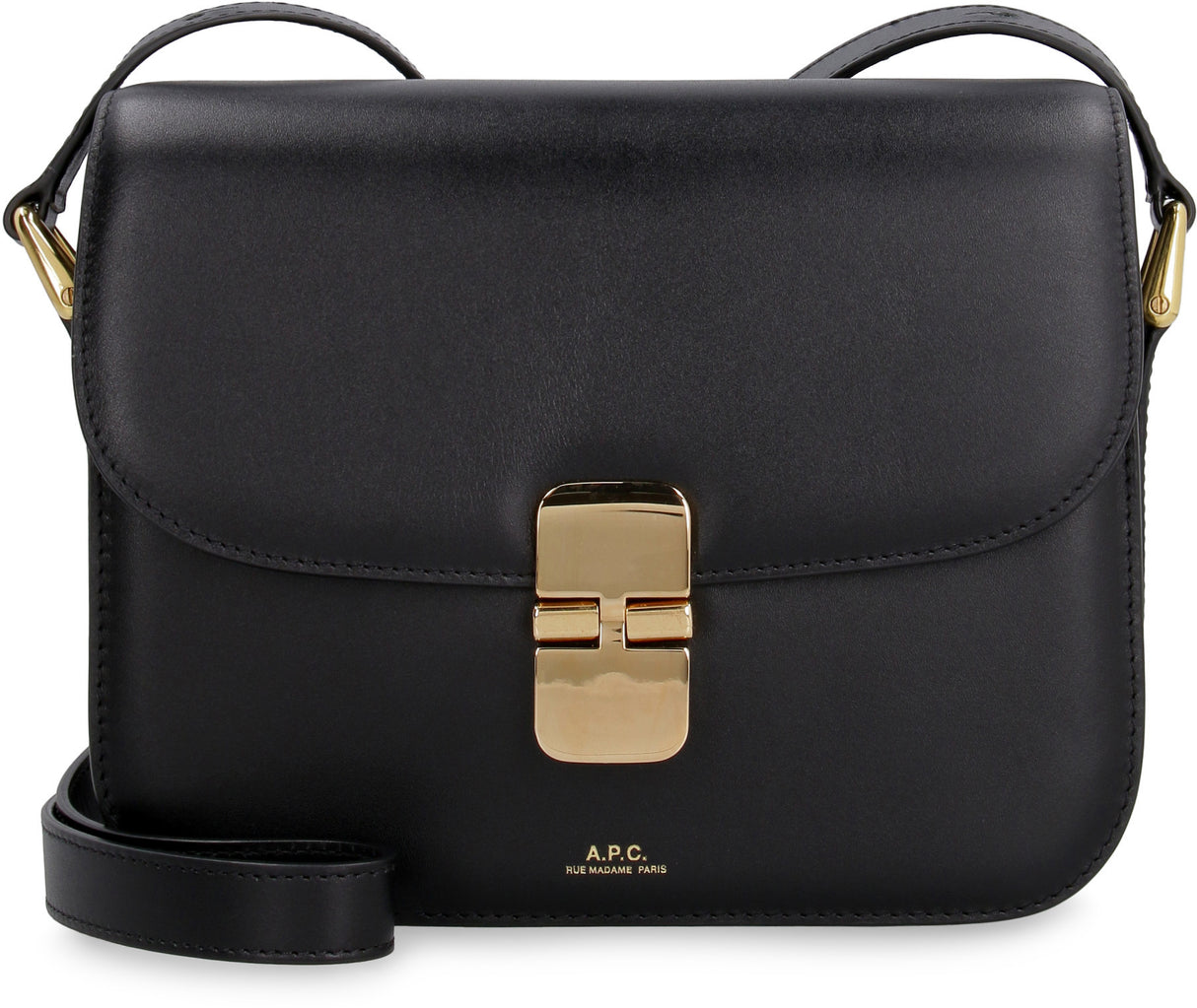 Grace Black Leather Handbag - Small and Stylish