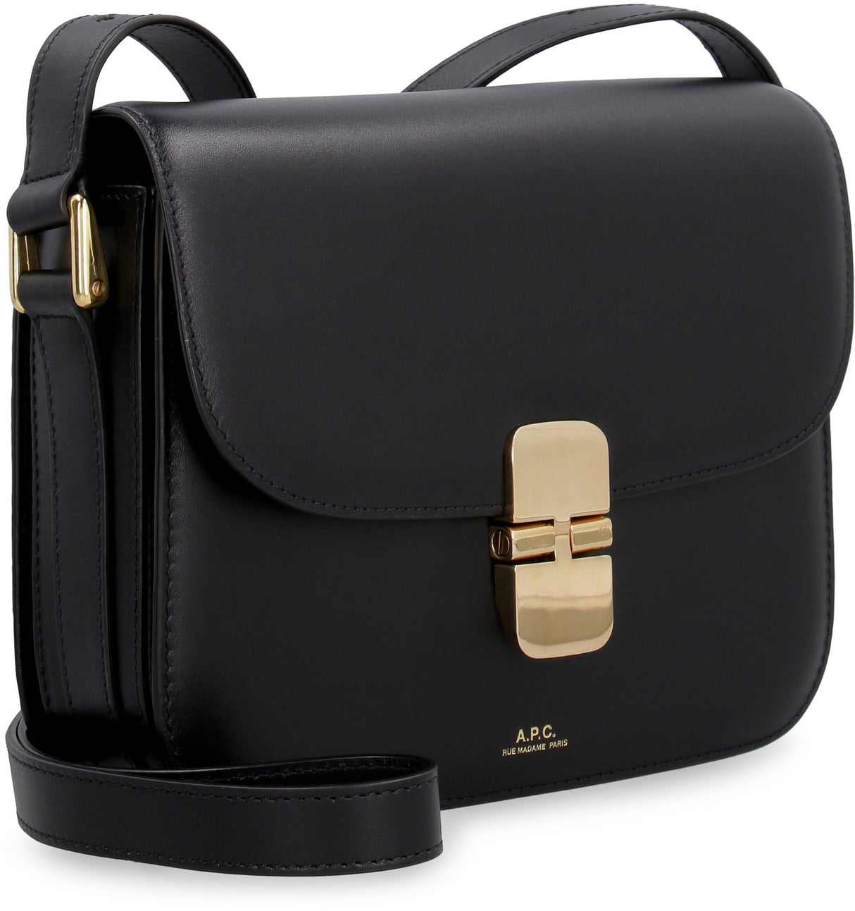 Grace Black Leather Handbag - Small and Stylish