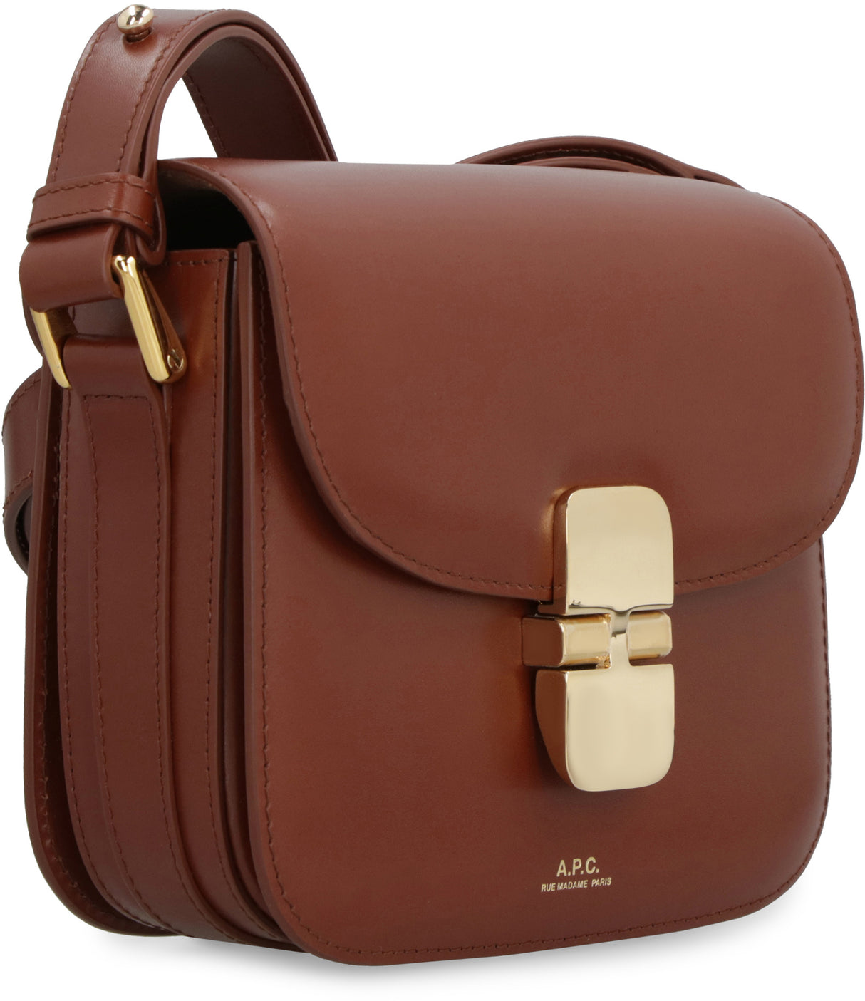 Classy Brown Leather Mini Crossbody Handbag for Women