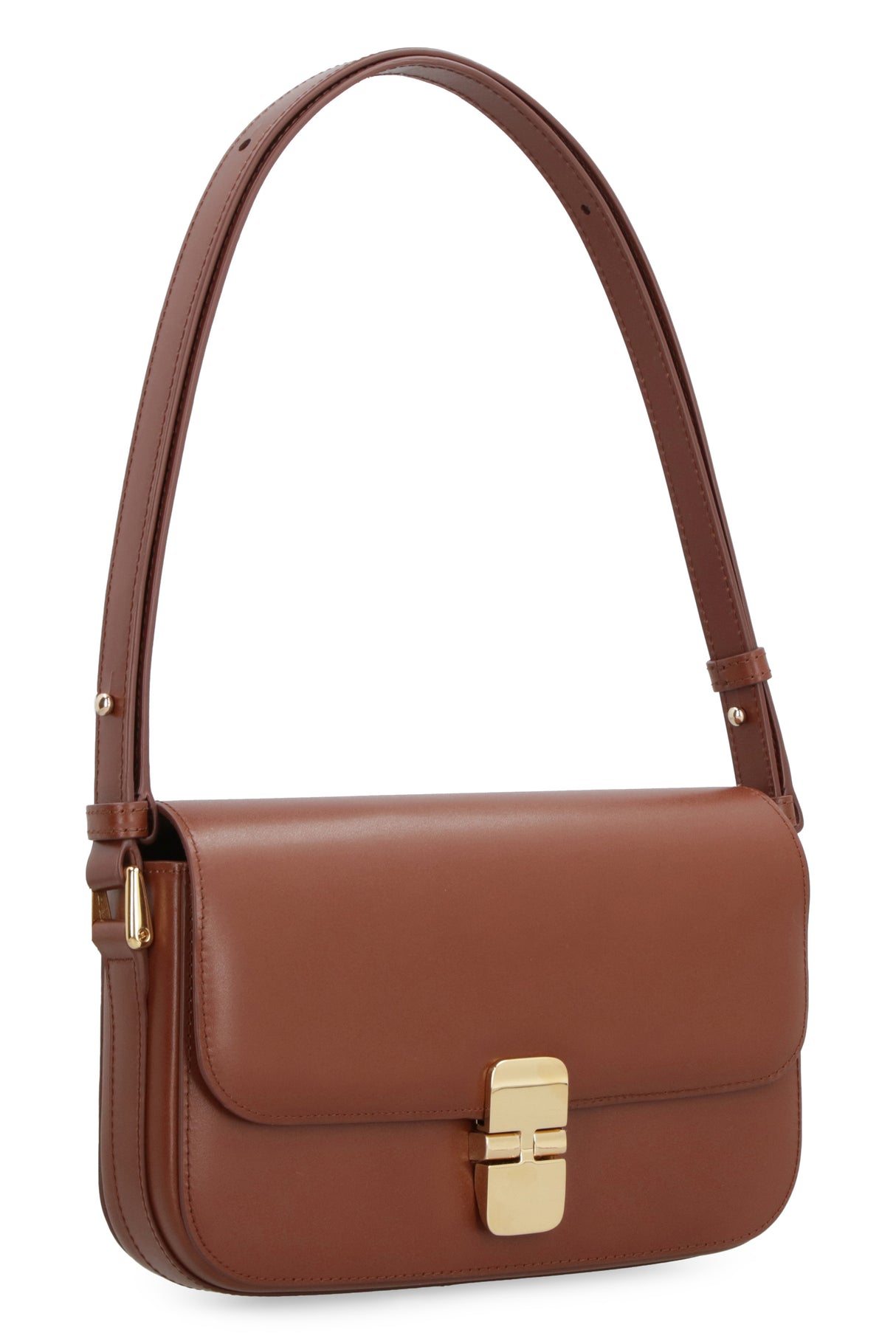 A.P.C. Women's Brown Smooth Leather Baguette Handbag for FW23