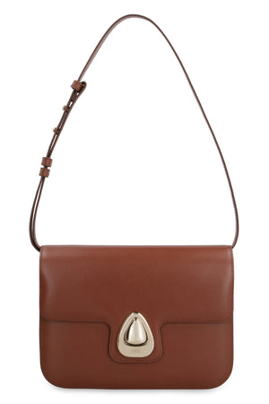Saddle Brown Leather Shoulder Bag for Women - FW23 Collection