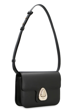 A.P.C. Mini Astra Smooth Calfskin Handbag with Gold-Tone Hardware, Adjustable Strap – Black