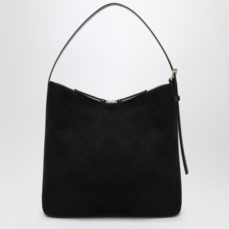 A.P.C. Medium Black Suede Shoulder Handbag