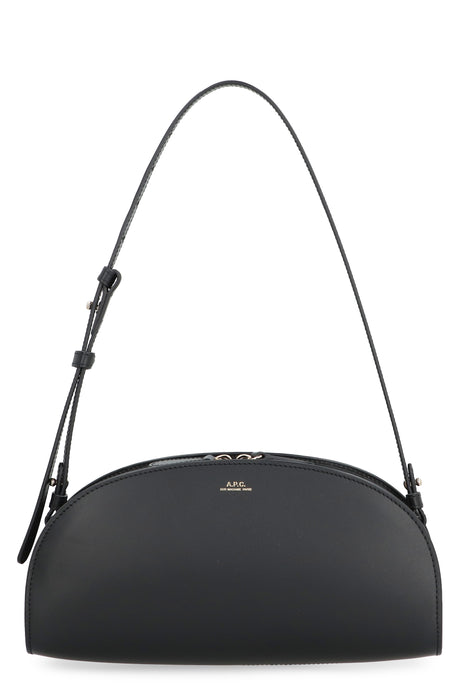 A.P.C. Demi-Lune Mini Leather Shoulder Handbag