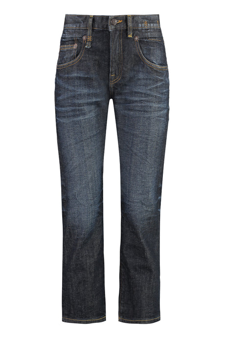 R13 Copper Metal Rivet Denim Straight-Leg Jeans