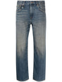 R13 Blue Washed Cotton Boyfriend Jeans for Women