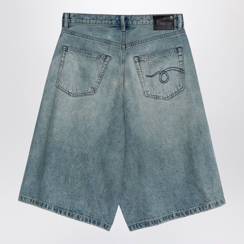 R13 Indigo Denim Bermuda Shorts