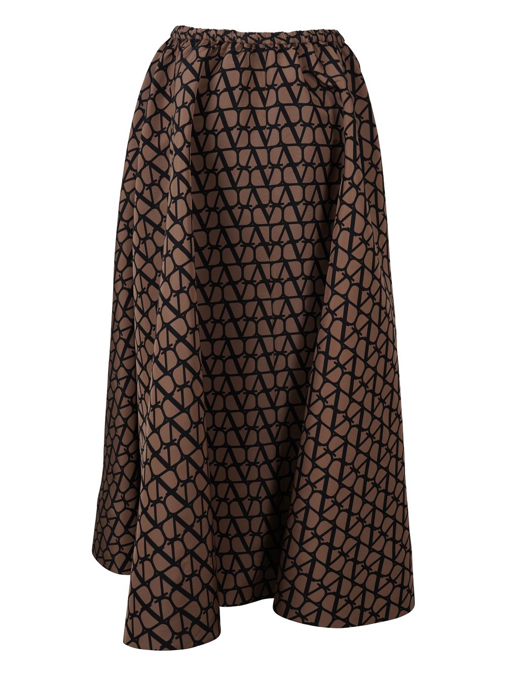 All Over Printed Skirt for Women in Brown Silk for SS23