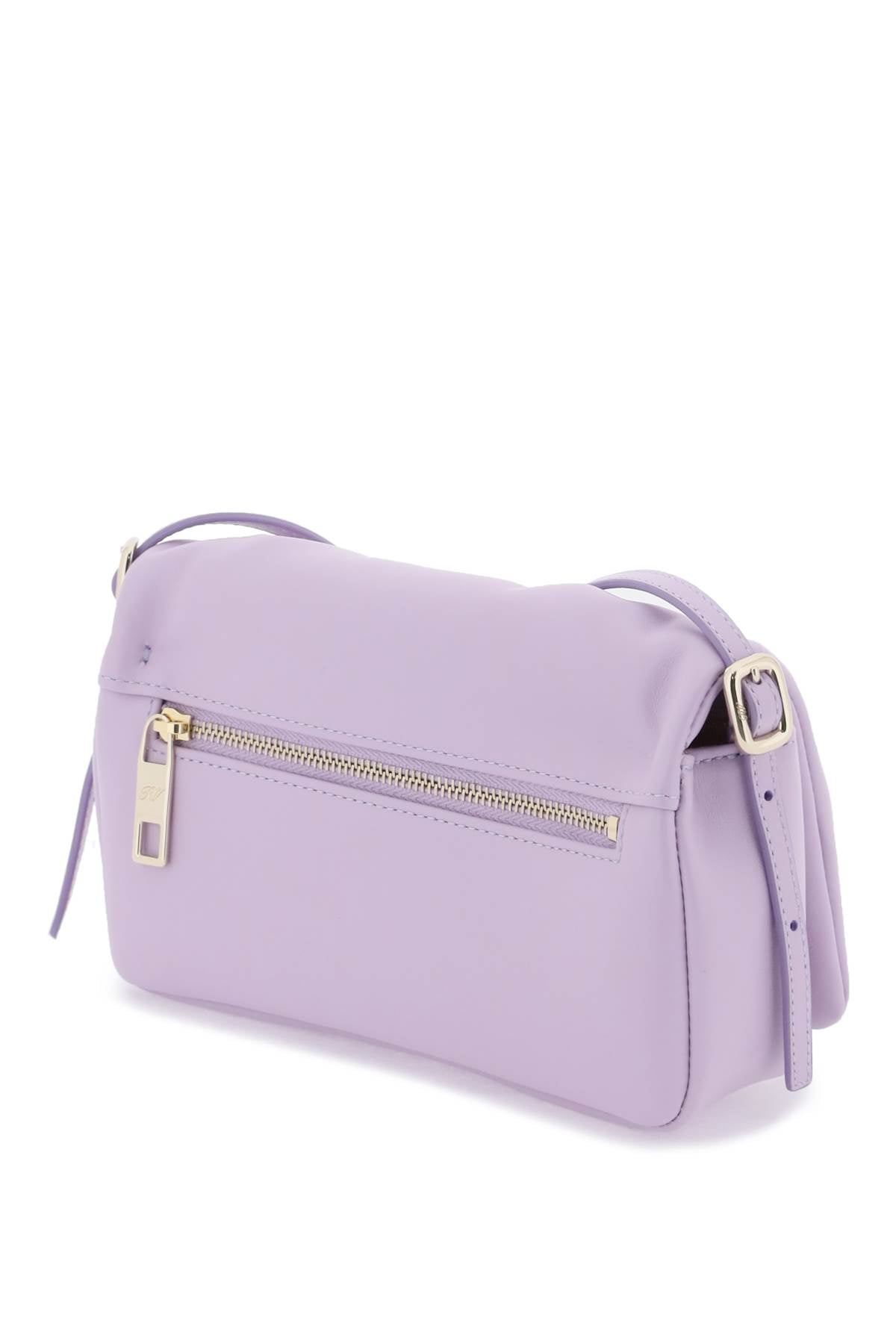 ROGER VIVIER Mini Leather Crossbody Bag with Iconic Buckle, Magnetic Closure & Adjustable Strap - Purple