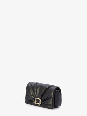 Black Calf Leather Clutch for Women - SS24 Collection