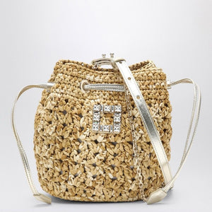 ROGER VIVIER  BUCKET Handbag TRèS VIVIER IN BEIGE CROCHET