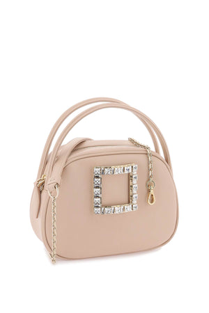 ROGER VIVIER Mini Leather Handbag with Rhinestone Buckle