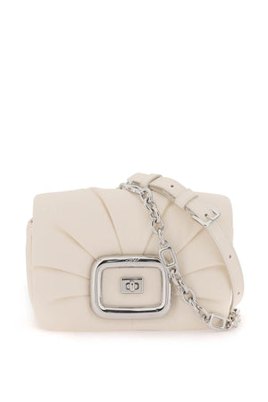 ROGER VIVIER Creamy White Ruched Shoulder Handbag for Women