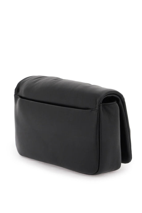 حقيبة كتف متوسطة الحجم من جلد أسود للنساء - مجموعة FW23