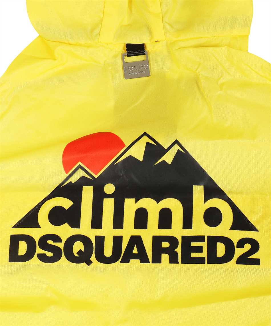 DSQUARED2 Men's Yellow Adjustable Raincoat with Velcro Closure for SS22