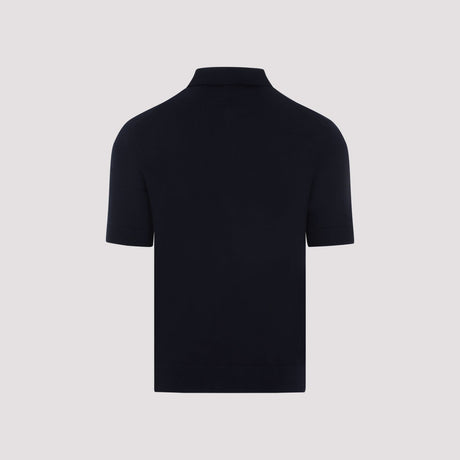 ZEGNA Navy Cotton Knit Polo for Men - SS24 Collection