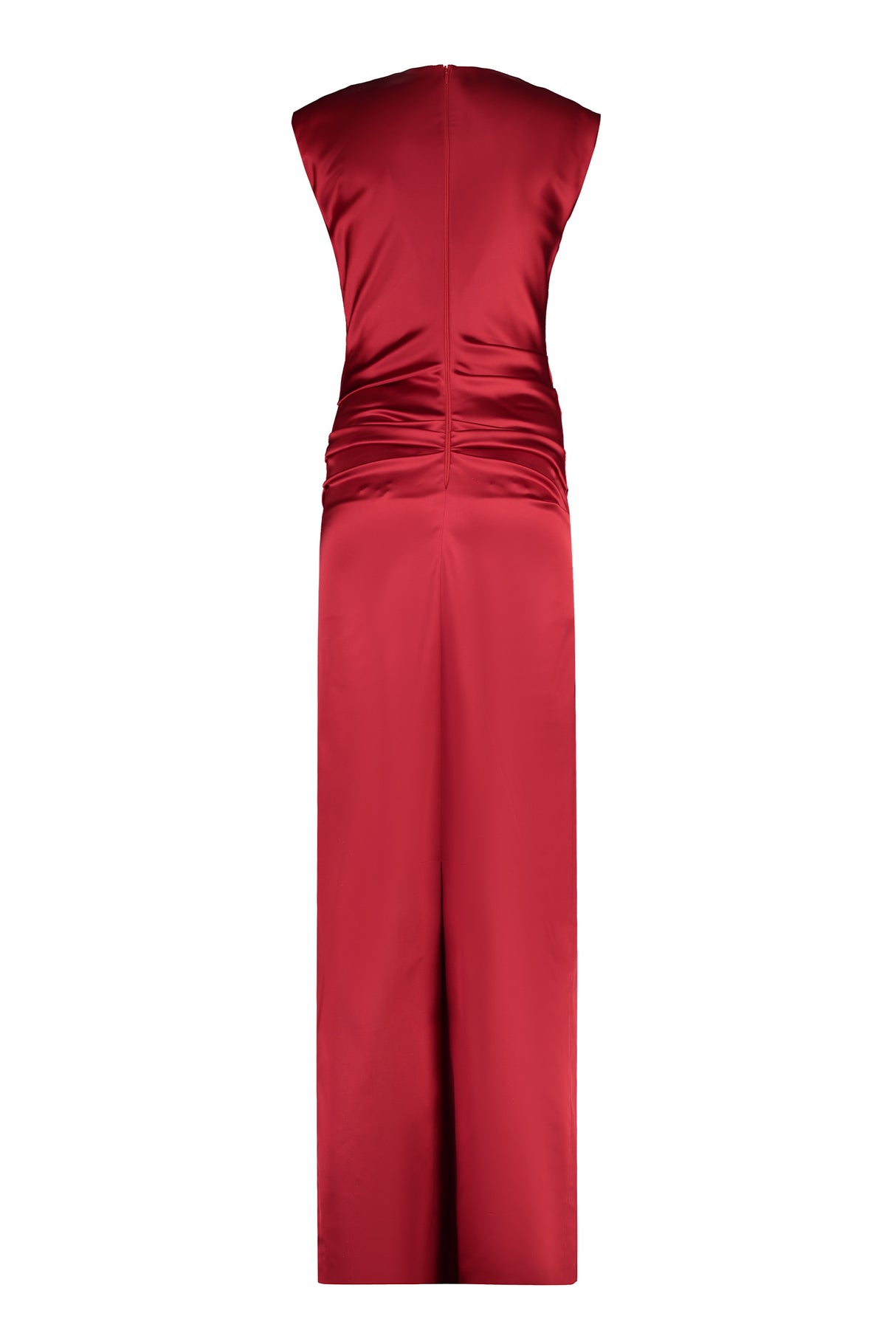 MAX MARA Satin Draped Dress with Back Slit